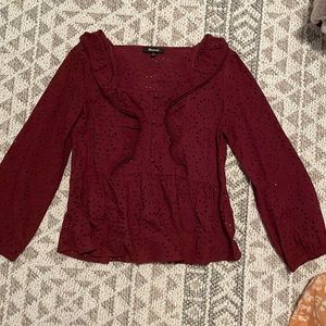 Madewell maroon blouse